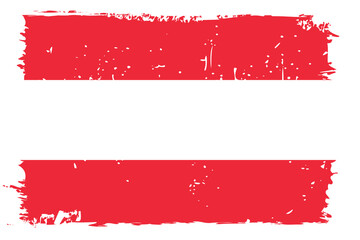 Austria flag - vector flag with stylish scratch effect and white grunge frame.