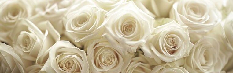 Cluster of White Roses Close Up