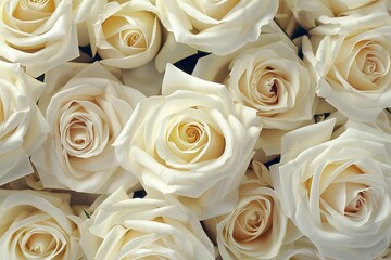White Roses Arranged in Bunch