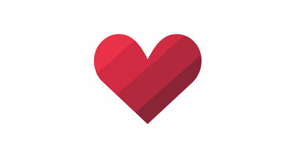 Simple red heart sharp vector icon flat vector 