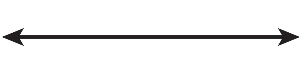 A simple black double-headed arrow – Minimalist straight arrow isolated on a transparent background