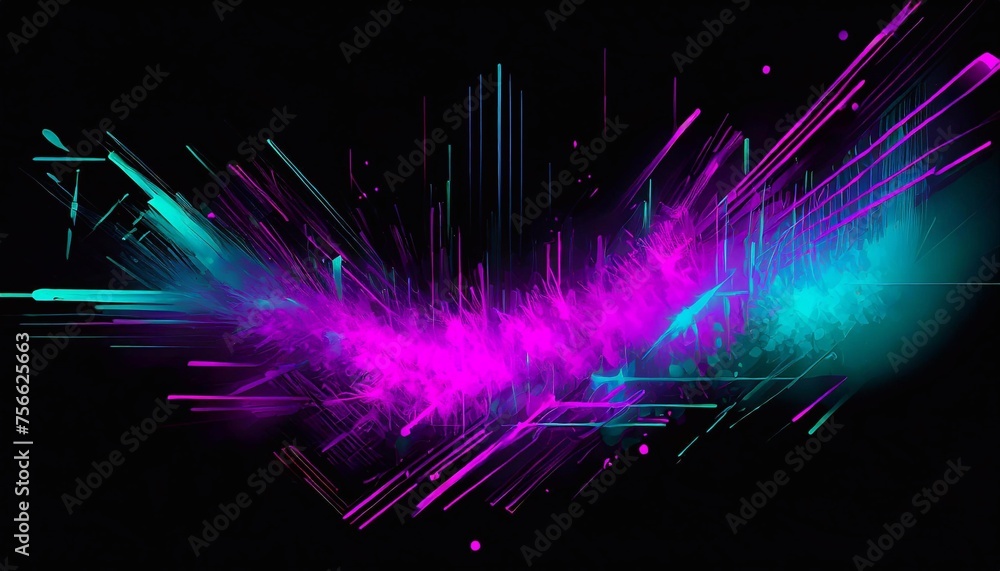 Poster abstract technology background with glowing lines.