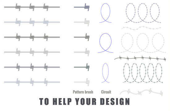 A set of barbed wire with different twisting pitches from different metals.