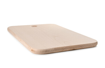 One wooden cutting board on white background - 756627424