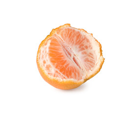 Half of ripe tangerine isolated on white
