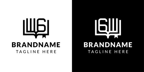 Letters GW and WG Book Logo, suitable for business related to book with GW or WG initials