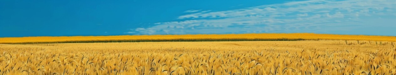 Fototapeta premium Wheat Field Under Blue Sky