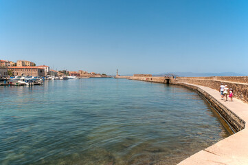 Fototapeta na wymiar Venezianischer Hafen in Chania auf der Insel Kreta Griechenland