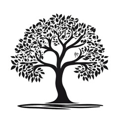 Obraz premium Tree silhouette icon on transparent background