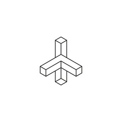 Geometric shaped lined icon