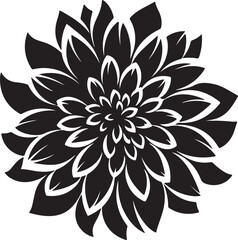 Dahlia Flower Silhouette Vector Illustration White Background