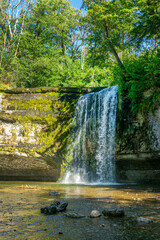 Hérisson waterfalls, famous local landmark in the Jura, France