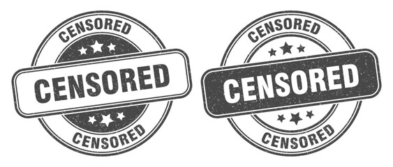 censored stamp. censored label. round grunge sign