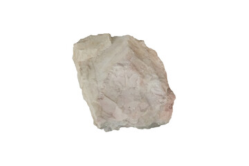 Barite mineral specimen isolated on white background.