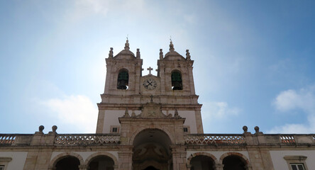 Fototapeta premium Santuário de Nossa Senhora da Nazaré, Nazaré, Portugal. The construction of the Sanctuary dates back to the 14th century when King D. Fernando came on a pilgrimage