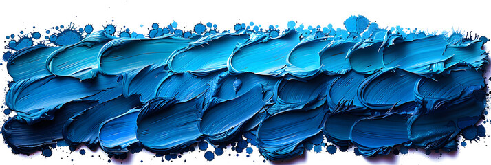 Bold blue and teal color strokes on white background.