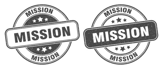 Fototapeta premium mission stamp. mission label. round grunge sign