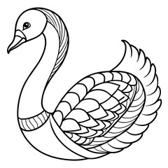 Drawing  swan  for coloring  page  