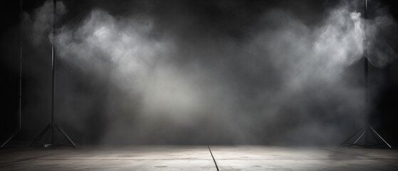 Abstract background with a studio spotlight in grey li - obrazy, fototapety, plakaty