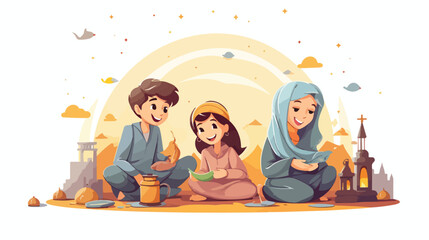 Write about the joy of Eid morning as children wake