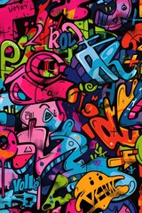 Street Art Spectacle: Vibrant Graffiti Text Vector Design - Bold Sublimation T-Shirt Abstract Background