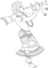 celebration drawings in Indian miniature style, especially for Gudhi Padwa, and other festivals and Hindu wedding cards, musicians, and processions.