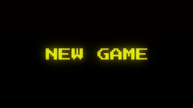 Set of popping texts: New Game, Game Start, Game Loading, Game Paused, Game Menu, Save Game, Game Over. For video games and gaming videos.