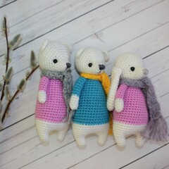 two bears, handmade, accessory, knitted item, knitting