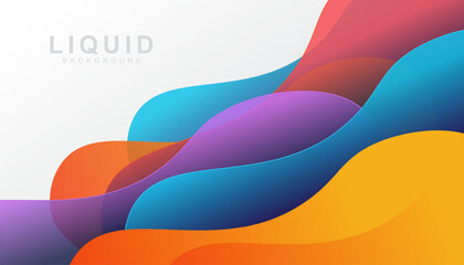 Liquid color background design with trendy shapes composition futuristic design background