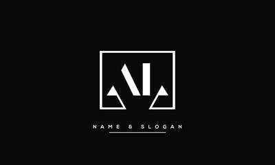 Alphabets AL, LA, Initials Letters Logo Monogram