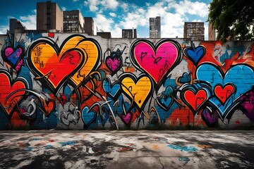 graffiti on the wall, Immerse yourself in the vibrant energy of urban culture with an AI-generated...