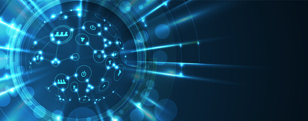 Cyber security and information or network protection. Future cyber technology web services for business and internet project