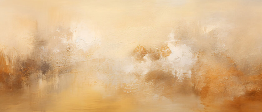 Abstract rough beige art painting texture with oil bru