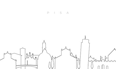 Outline Pisa skyline. Trendy template with Pisa buildings and landmarks in line style. Stock vector design.