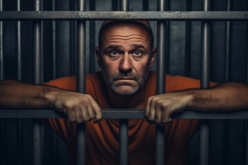 A man in jail cell