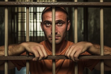 A man in jail cell