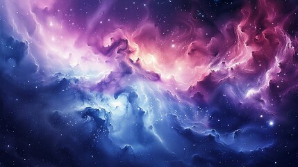 Breathtaking and vibrant galaxy backdrop for your design, Vibrant Cosmic Nebula with Stars and...