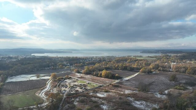 Aerial drone view of Nysa Stronghold early modern defensive systems. Fort nysa. Prussian fortress nysa in Opole. Fort Prussia, erected on the hills of the northern bank of the Nysa Klodzka rive