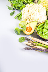 Set of fresh green vegetables