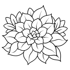 Outline  doodle  flowers  for  adult coloring  book page