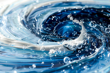 Mesmerizing Blue Water Ripple with Dynamic Splashes
