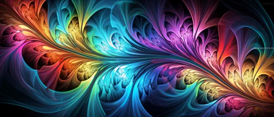 Poster Im Rahmen An artistic colored fractal background . © khan
