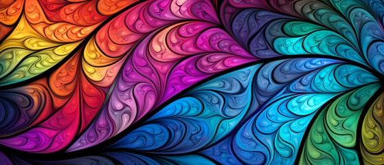 Zelfklevend Fotobehang An artistic colored fractal background . © khan