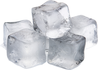 A pile of blue ice cubes