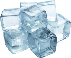 A pile of blue ice cubes
