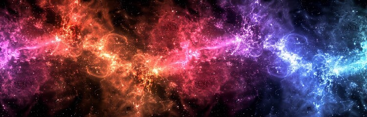 Obraz premium stars in cosmos with colors on dark background