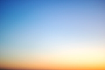 Blurred blue sky at sunset, graphient background