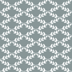 delicate botanical elements spring season holiday vector seamless pattern on pastel gray green background