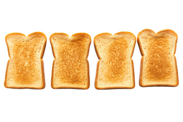 Slices of whole wheat bread neatly arranged isolated on a transparent background  - Powered by Adobe