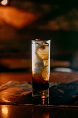 cocktail with ice and lime